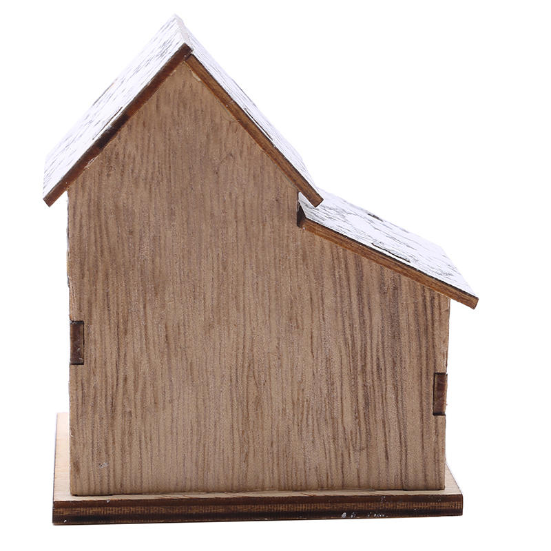 Christmas Wooden Desktop Decorative Ornaments Village Houses Adornment Small Ornament for Table Centerpiece