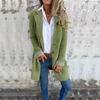 2025 Autumn Winter New Women's Lapel Pocket Cardigan Single Breasted Mid-Length Fleece Coat