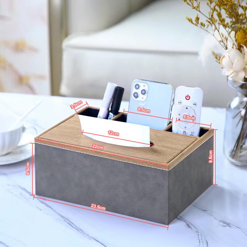 Multi-Compartment Tissue Box Organizer