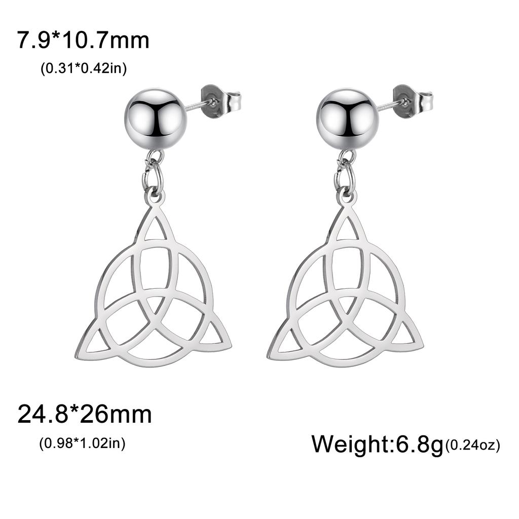 LIKGREAT Stainless Steel Witches Knot Stud Earrings for Women Irish Lucky Celtics Knot Amulet Earring Jewelry Gifts Wholesale