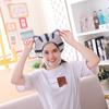 Kort blomma kattluva hatt fotorekvisita fotorekvisita tecknad luva plyschhatt fotorekvisita