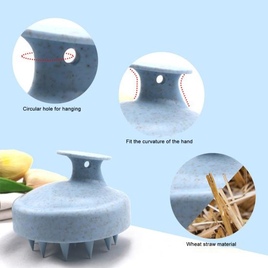 Shampoo Brush Soft Silicone Scalp Massager with Anti-Slip Base Hanging Hole Hair Growth Promotion Hair Care Tool