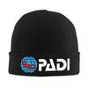 PADI Stickad Mössa Huvudbonad Höst Vintermössa Varm Avslappnad Sportkeps för Män Kvinnor