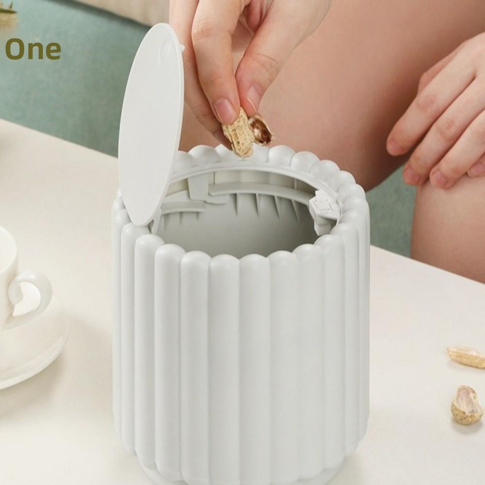 Creative Press Open Lid Desktop Trash Can Sunflower Shape Plastic Garbage Bin Non-slip Large Opening Storage Bucket Home
