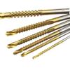 6Pcs HSS Twist Drill Bits Set Titanium Coated Drill Bit 3-8mm Serrated Grooving Spiral Jagged Saw Drill Bit Composite Drill Bits