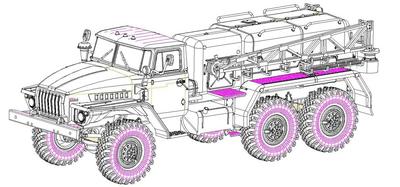 Hobby Boss Fighting Vehicle Series Russian Airborne Power Supply Vehicle Plastic Model 82962 1/72 URAL-4320 APA-5D (Combat Vehicle)