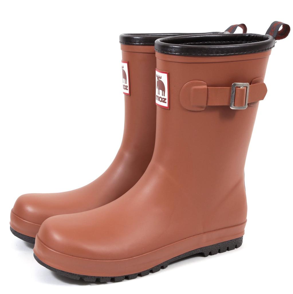 Akiriko MOZ Engineer Rain Size M Women's Boots, Mid-Length, One-Piece Molded, Camel,