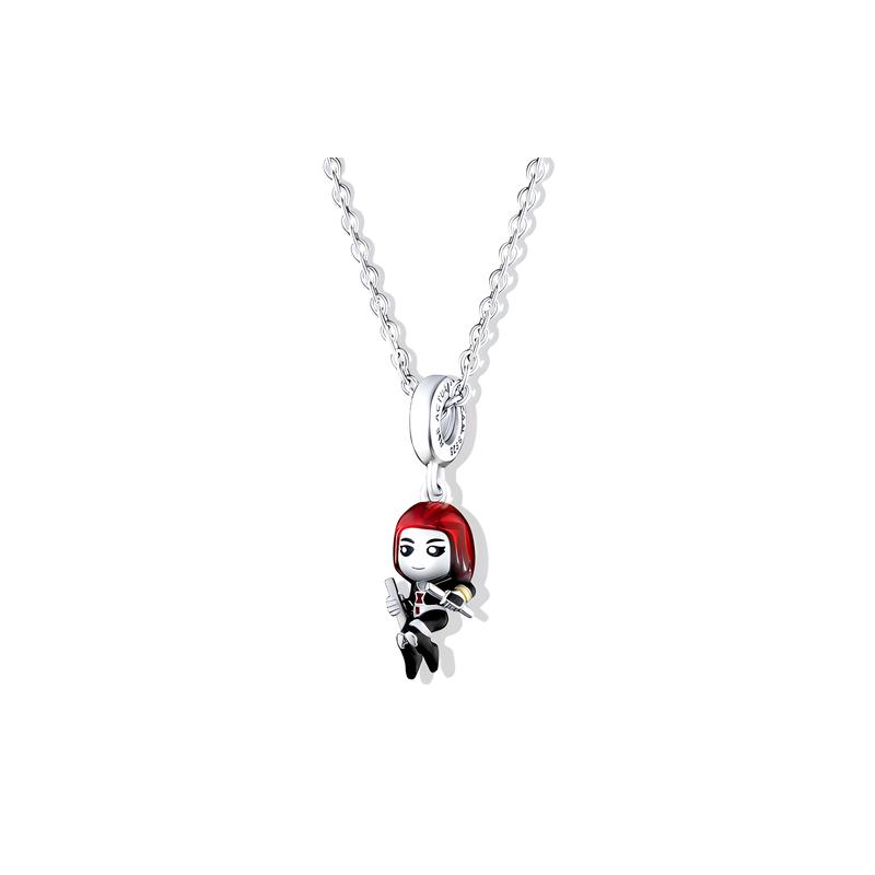 Pandora Avengers Black Widow Suit 925 Silver Necklace Women s Silver ZT2290