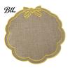 Anti-oil Stain Placemat with Petal Shape And Bow Embroidery Table Mat Round Afternoon Tea Heat Insulation Non-Slip Oil Resistant for Dining