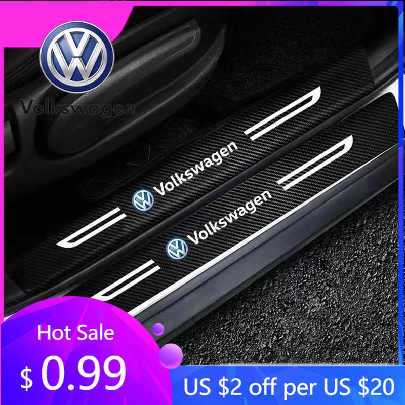 2026 Hot For Volkswagen VW Car Door Threshold Protector Decal for Volkswagen Passat Tiguan Golf Bora Jetta Sharan T5 T3 Magotan