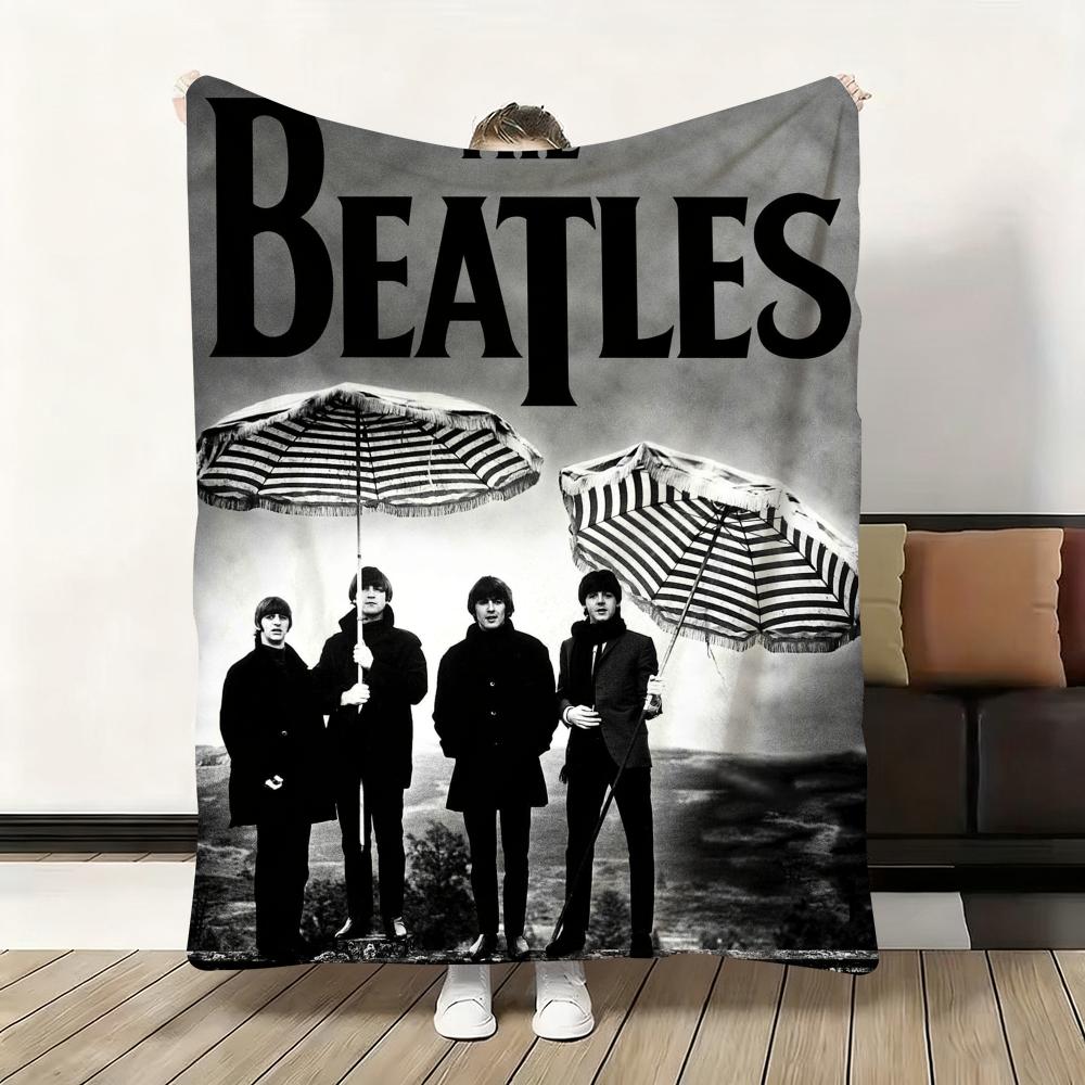 1pc Band The B-Beatles Cool Throw Flannel Fluffy Soft Blanket Warm Skin-Friendly Throw for Sofa Bed Office Nap Winter