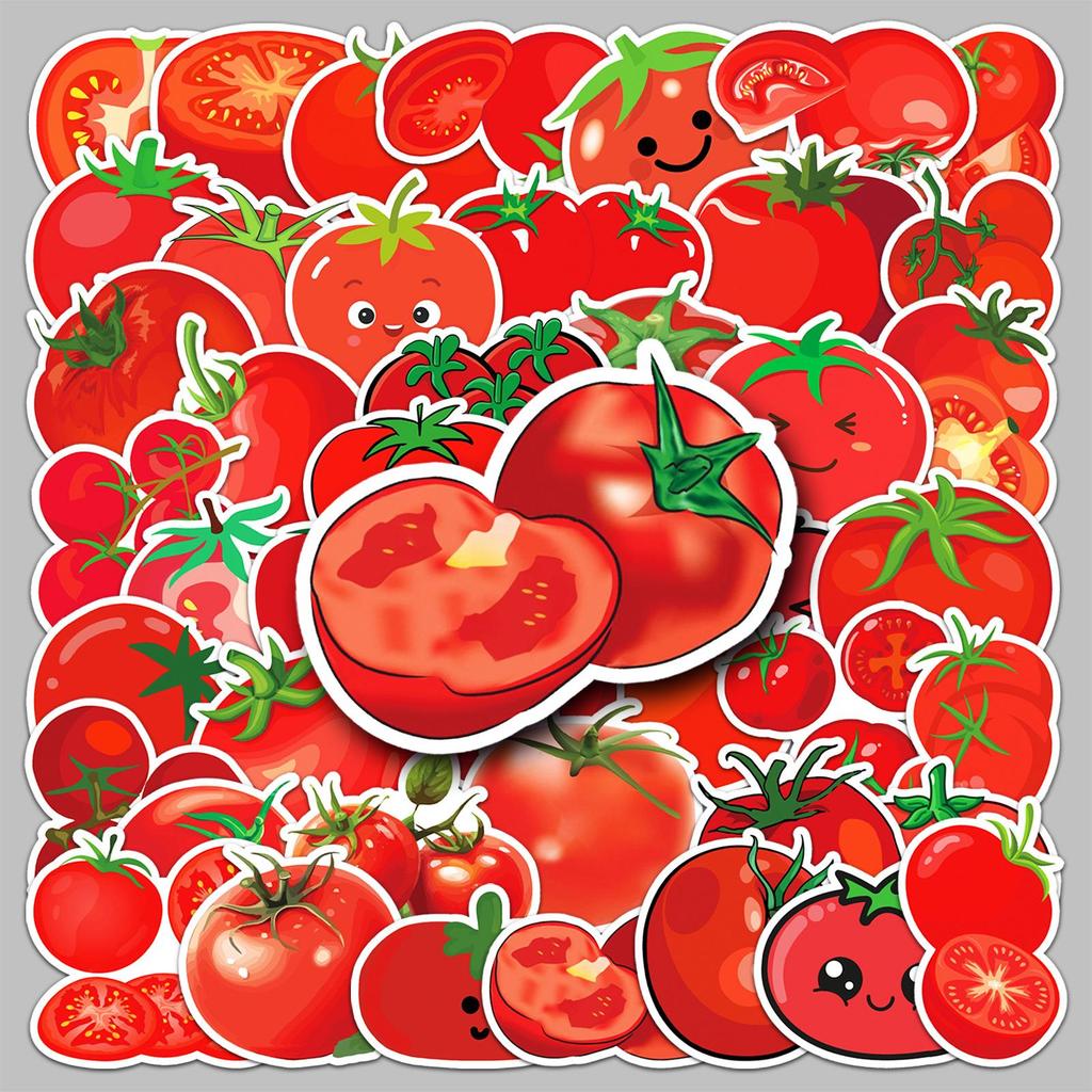 50 Tomato Cartoon Stickers – Waterproof Decorative Stickers for Laptops & Phones