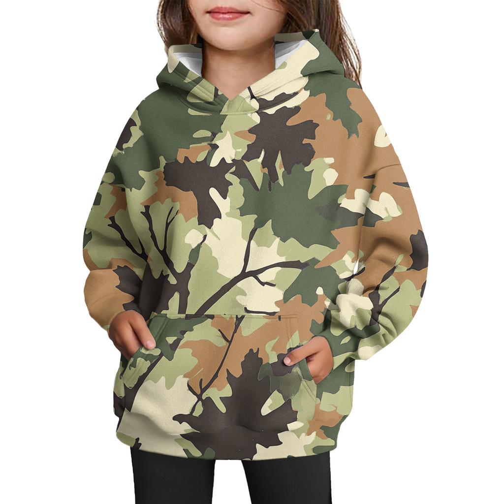 Hanorac cu glugă și șnur pentru fete - Pulover cu imprimeu