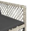 7 Piece Outdoor Dining Set with Cushions Light Grey Poly Rattan