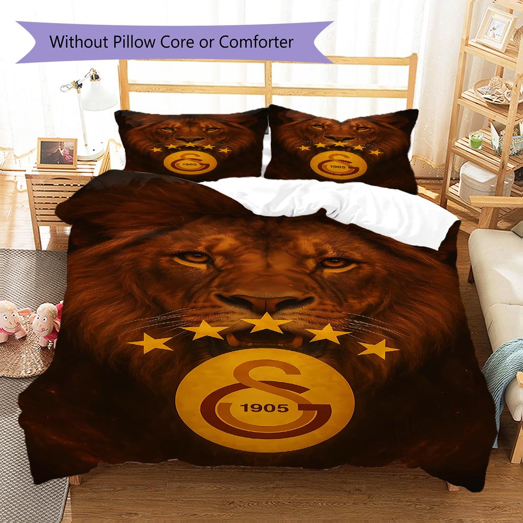 Galatasaray S.K Pattern Bedding,Quilt Set Quilt Cover Pillowcase Home Birthday Gift (1 * duvet cover + 2 * pillowcase, without core)