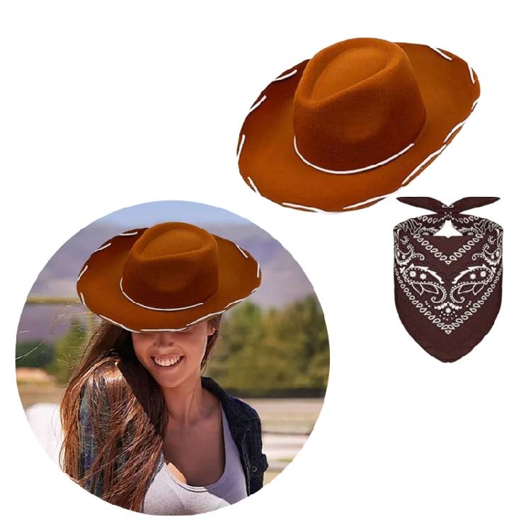 Personalized Trendy Hat Handkerchief Set Artistic Youth Hats Simple Street Hat for Party Costumes and Everyday Styles