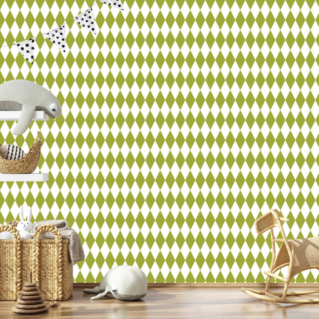 Harlequin Rhombus Wallpaper Yellow and White for Living Room and Bedroom 50x1000