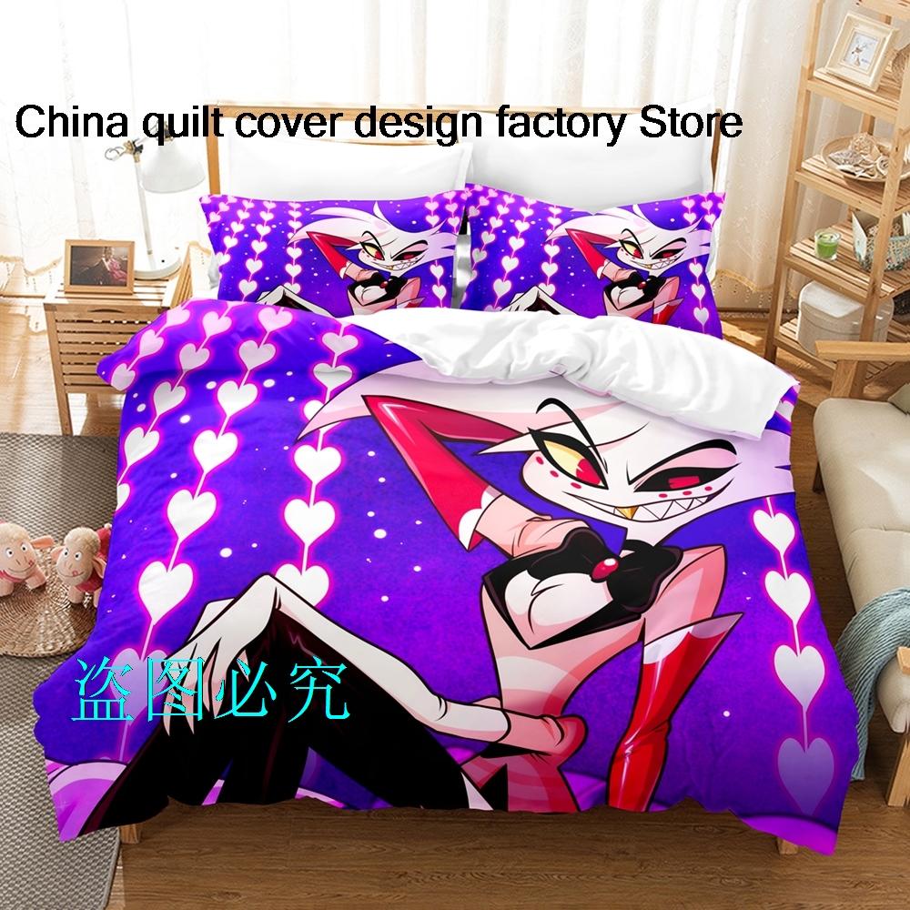 Comforter Hazbin Hotels Bedding Set Single Twin Full Queen King Size Bed Set Aldult Kid Bedroom s 3D Anime Bed