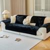 Solid Color Winter Plush Sofa Cushion Anti-Slip Thickened Warm Durable Dustproof Seat Cover Throw Blanket Machine Washable