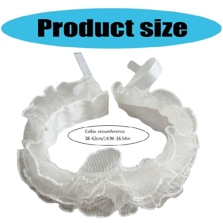 Vintage Neck Ruff Collar Victorian Layered Ruffled Mesh Choker with Ties Bandage for Women Girls Clothing Accessory