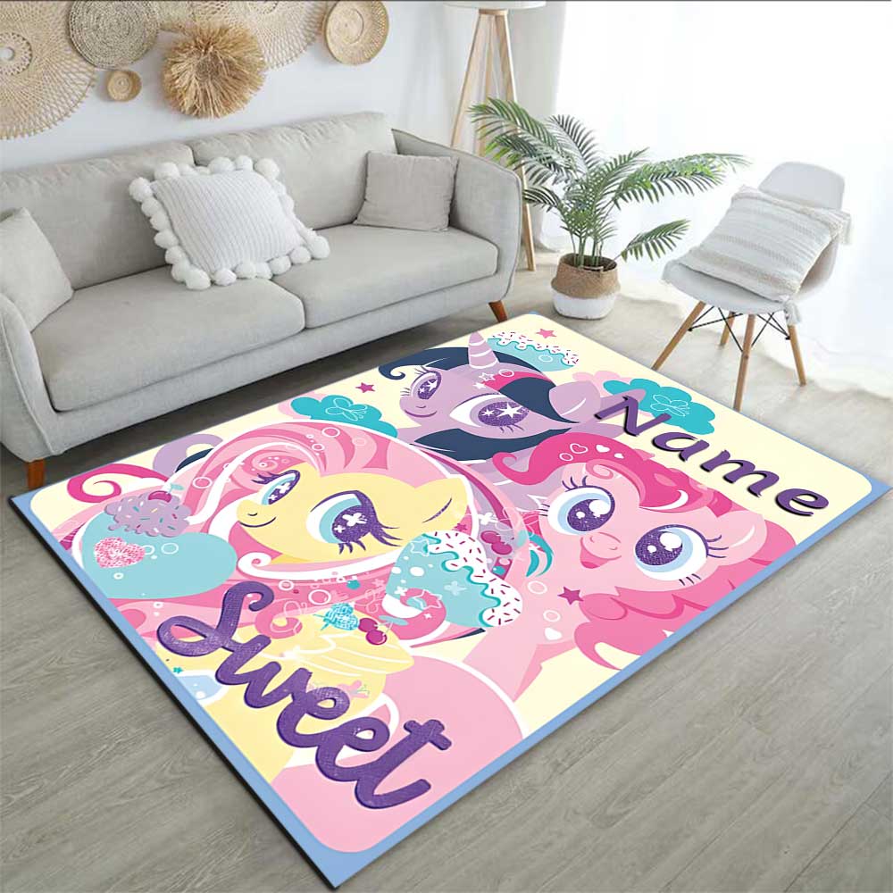 Little Pony (8) Customize your name rug, office chair cushion, home bedroom living room gift.