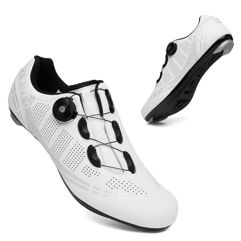 New cycling shoes with locks Double buckle lock shoes Men's and women's road cycling power shoes Hard sole Mountain cycling Rubber sole