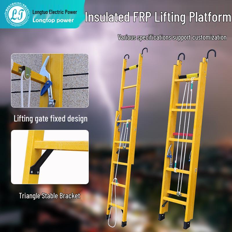 Fiberglass Insulated Telescopic Ladder for Electricians - Portable Lifting and Power Maintenance Household Ladder.