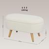 Storage Bench, Plush Padded Bed End with Lid and Wooden Legs, 82 x 41 x 45 cm, White