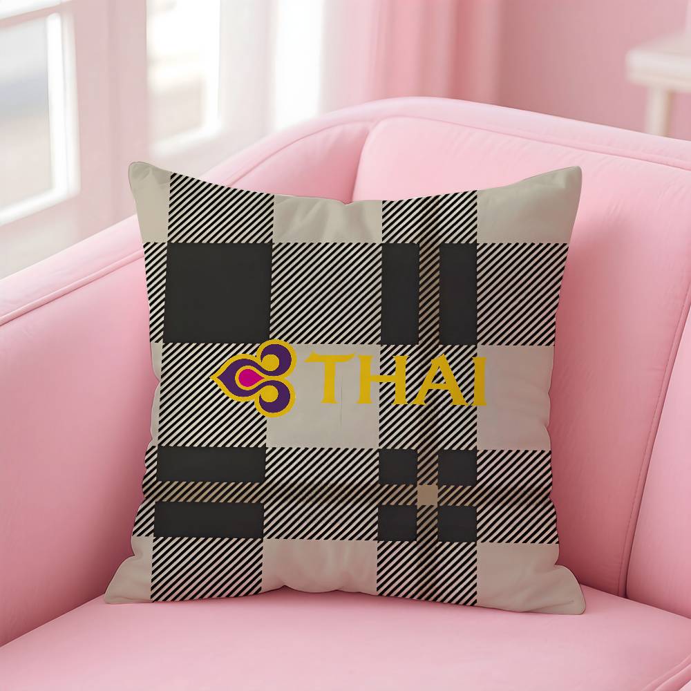 Thai Airways International Pillow Case Comfort Sofa Bed Silky Elegant Invisible Zipper Custom Decorative Cushion Cover