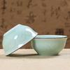 40ml Celadon Chinese Kungfu Tea Cups Green/ Blue Embossed Carp Goldfish Teacup Small Fish Creative Ceramic Tasting Cup 6.3*3cm