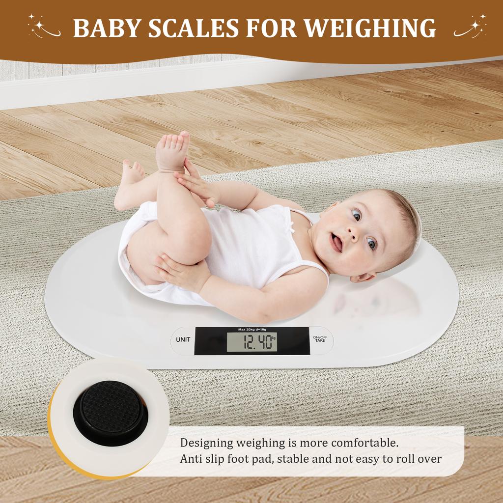 Accurate Baby Scale Multifunctional Digital Pet Scale with Tare Function and Wide LCD Display for Newborn Small Cat and Dog