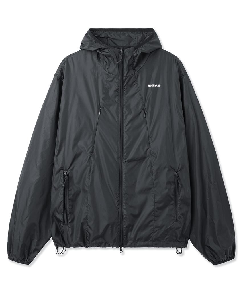 Openyard(Oy) Curved Zipper Light Shell Jacket - Black
