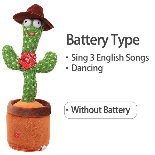 Dancing Cactus Electron Plush Toy Luminous Talking Twisting Cactus Doll Sound Record Repeat Toy Kid Education Toy Christmas Gift