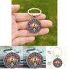 Paris Dusk Scene Keychain With Glass Alloy Pendant For Gift And Decor