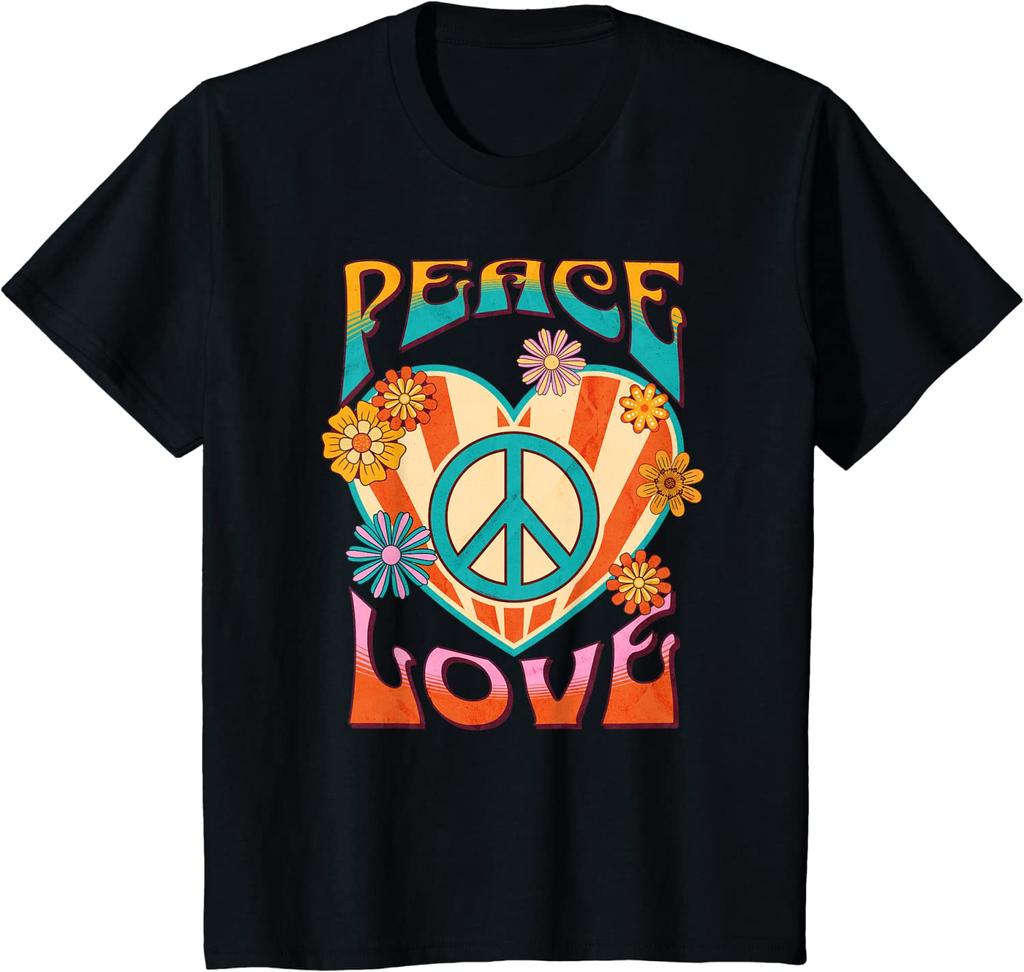 Peace Love Peace Sign 60s 70s Hippie Style Tshirt Unisex Clothing Cotton Casual Daily Four Seasons Tees Shirts For Unisex