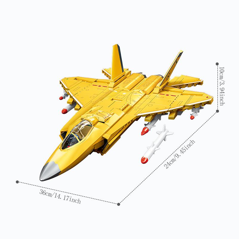 SEMBO Carrier Based Fighter Jet Assemblage Building Blocks MOC Armed Aircraft Models Plane Construction Sets for Boys Toys Gifts