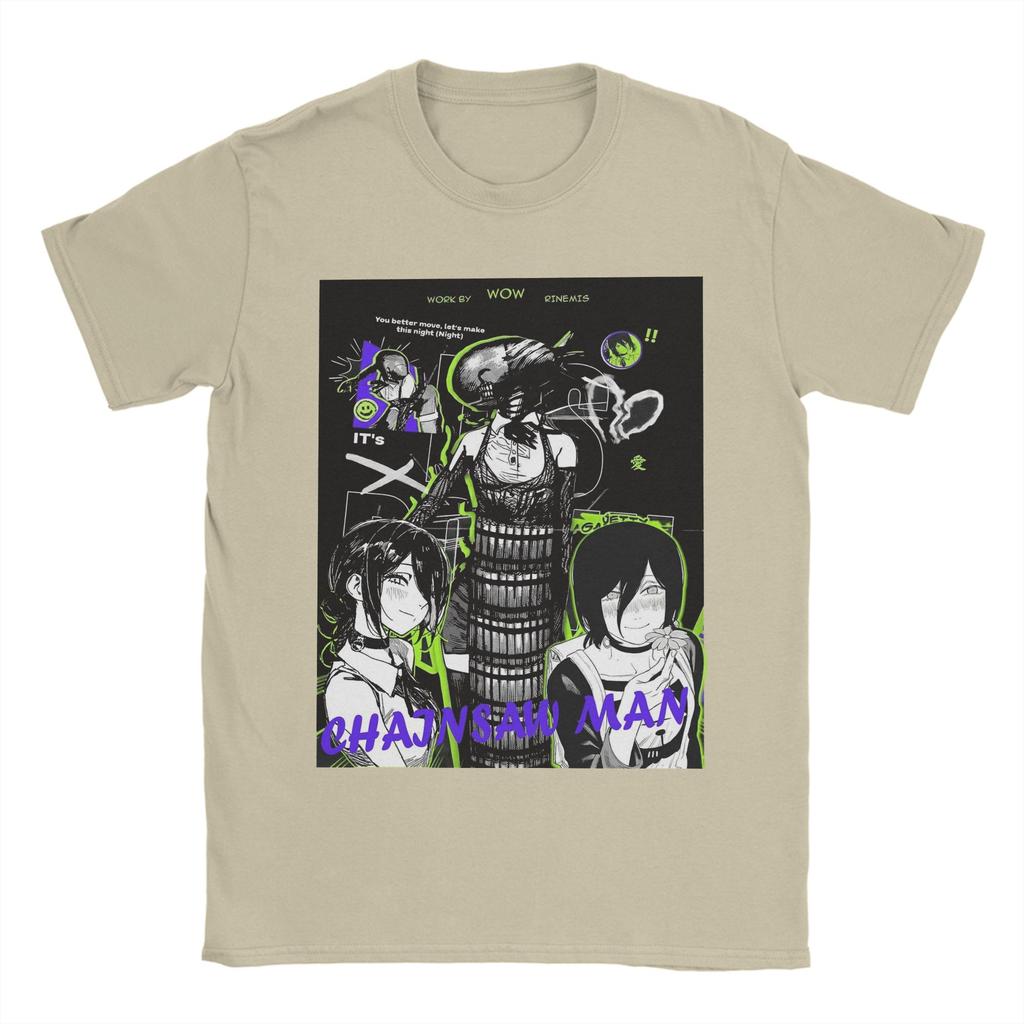 Reze Chainsaw Man Anime T-Shirt Strand Tolle T-Shirts Baumwolle Harajuku T-Shirt Für Mann Kurzarm Lässige Oberteile