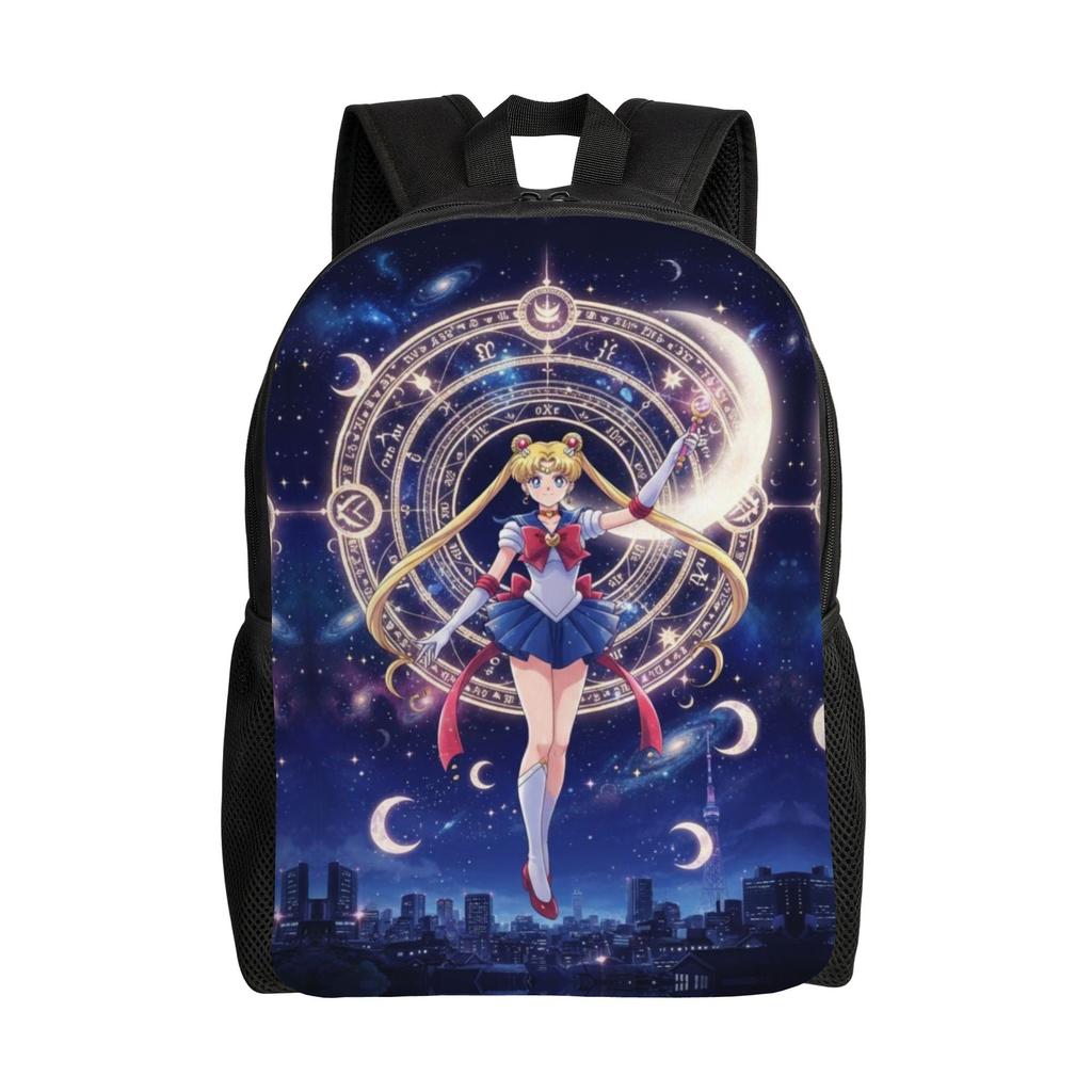 Sailors Anime Moons Backpacks for Men Women School College Students Bookbag Fits 15 Inch Laptop Tsukino Usagi Kino Makoto Bags