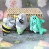 12cm Shark Plush Pendant Creative Lovely Watermelon Shark Bee Plushie Ornament Soft Cartoon Stuffed Animal Doll Plush Toy Backpack Decor