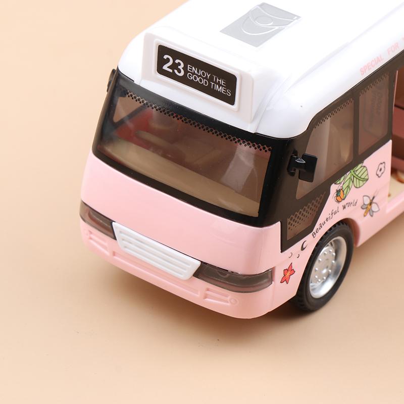 School Bus Sound Light Tour Bus Model Boy Toy Diecasts Toy Vehicles Kids Gift Simulation Bus Model