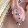 Punk Rivet Earrings For Women Korean Fashion Geometric Hoops Earrings Charms Goth Grunge Earrings Accessories Hip-Hop Jewelry