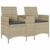 VidaXL 2-seater Garden Sofa with Table and Cushions Wicker, Outdoor Sofa, Garden Furniture, Furniture of 4003889