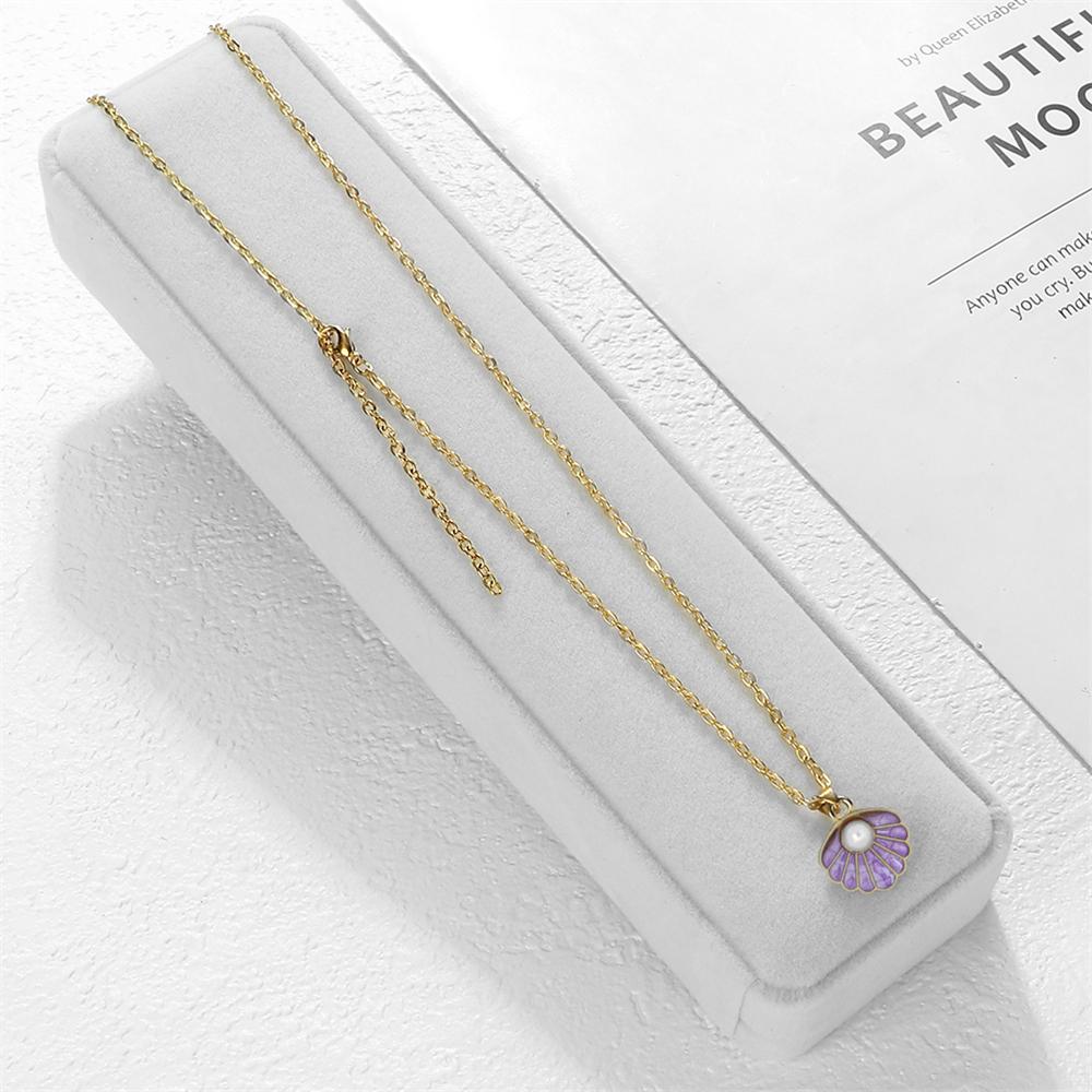 Boho Shell with Pearl Pendant Necklace Adjustable Alloy O-Chain Lobster Clasp Summer Seaside Beach Fashion Jewelry Gift For Girl
