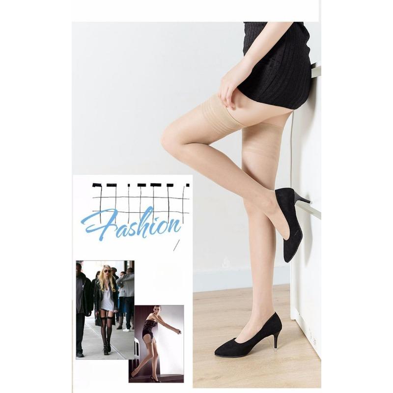 Summer Women Sexy Striped Transparent Stockings Anti Hook Silk Thigh High Thin Anti Slip Women's Stocking