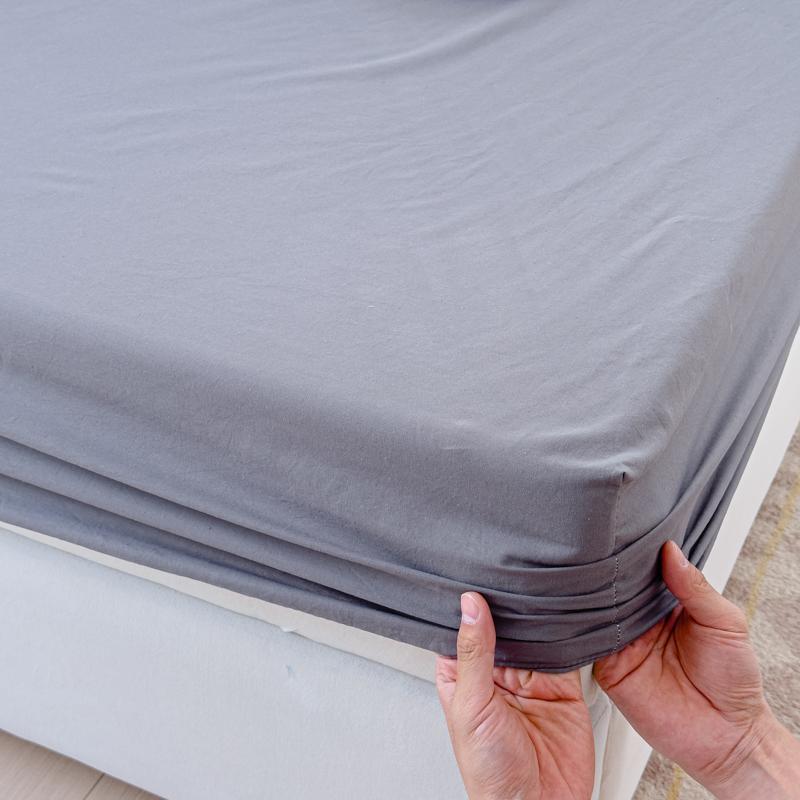 1pc Solid Color Fitted Sheet 100% Cotton Bedsheets Yarn Dyed Bed Cover Breathable Bed Linen sabanas para cama (No Pillowcase)