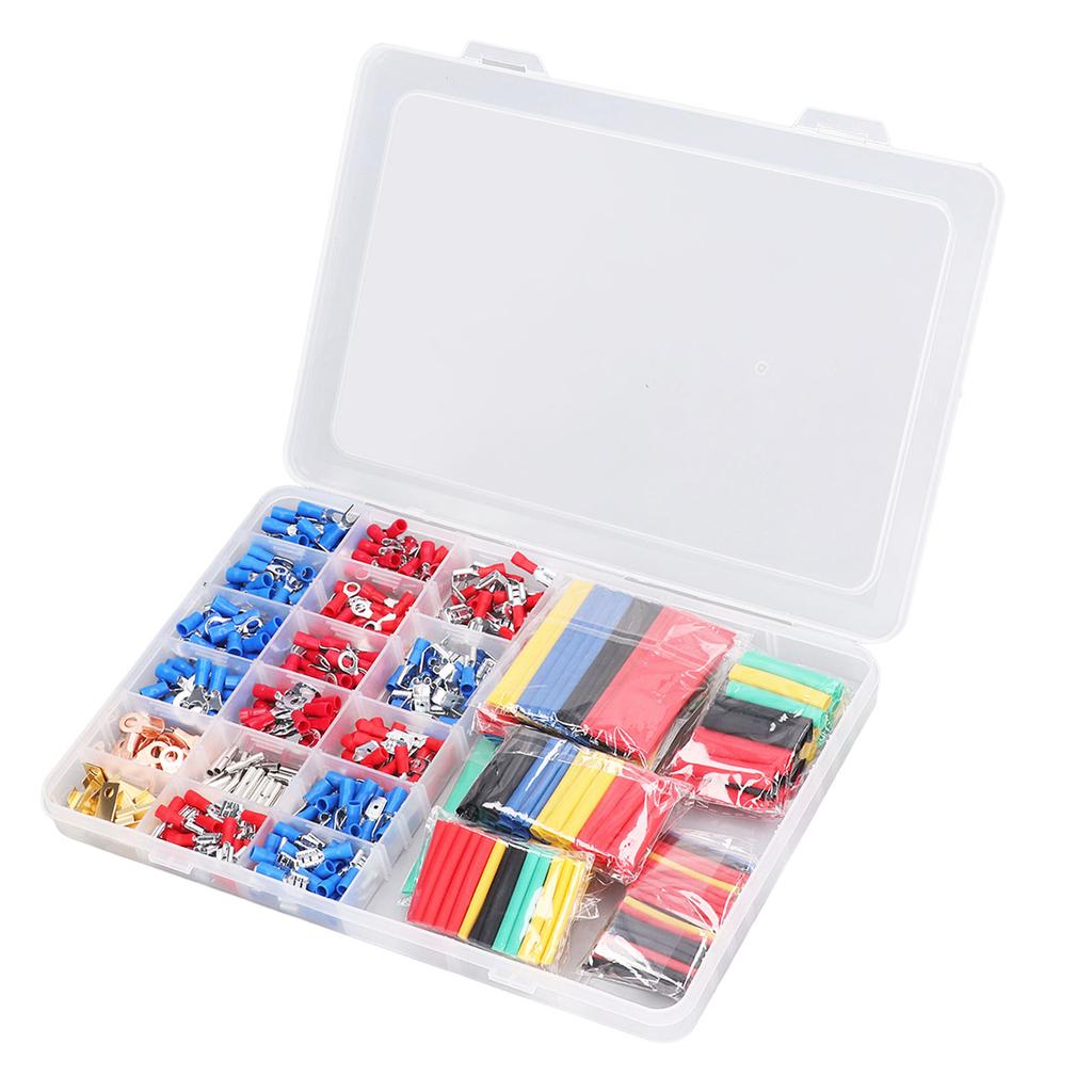 678PCS Cold Pressed Terminals Kit Rubber Electrical Insulated Terminals Assortment Kit with Storage