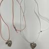 Heart Pendant Collar Necklace Neck Tie Clavicle Chain Necklace Long Rope Bow-Tie Choker Necklace Fashion Jewelry