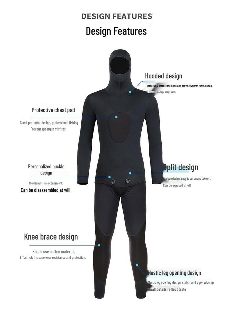 Camouflage Snorkeling & Spearfishing Wetsuit Set - 1.5/3/5MM for Cold Water Protection