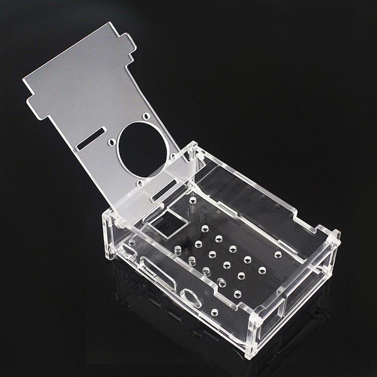 Raspberry Pi 4B Acrylic Case with Cooling Fan & 3.5-inch Display Support