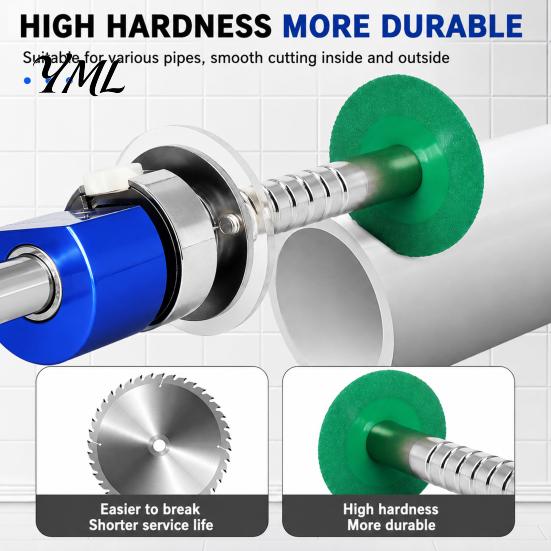 Drain Pipe Repair Accessory Precision PVC Internal Cutter with Diamond Blade And Drill Attachment, Tube Adjustable Depth Inside Tool for Pipes,